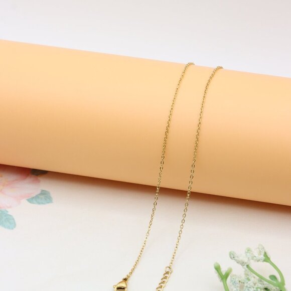 Layered Yellow Necklace with Round and Bar Pendant, Chic Design, XPNL0367 - Picture 9 of 12